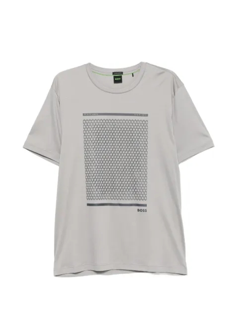 BOSS geometric-print T-shirt Grey 50554333