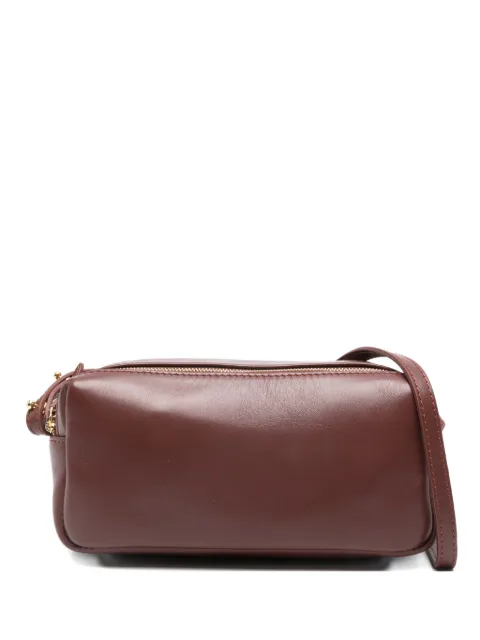 Elleme double-zip leather cross body bag Brown MINITROUSSELEATHER