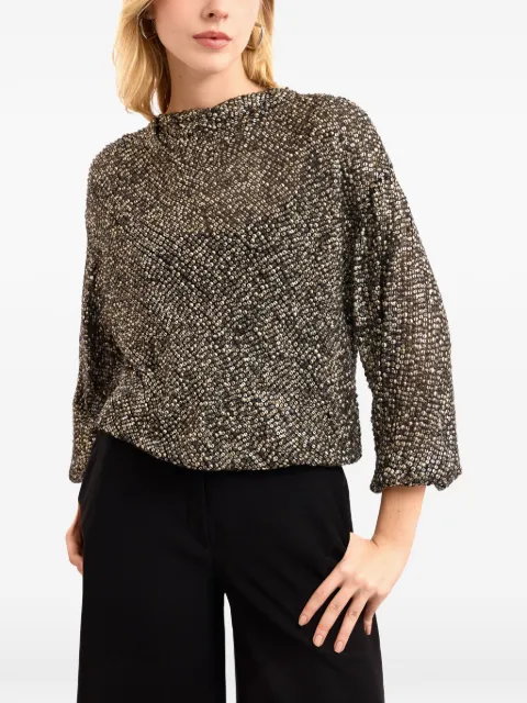 Gemy Maalouf round neck blouse Gold GMCP267856TP