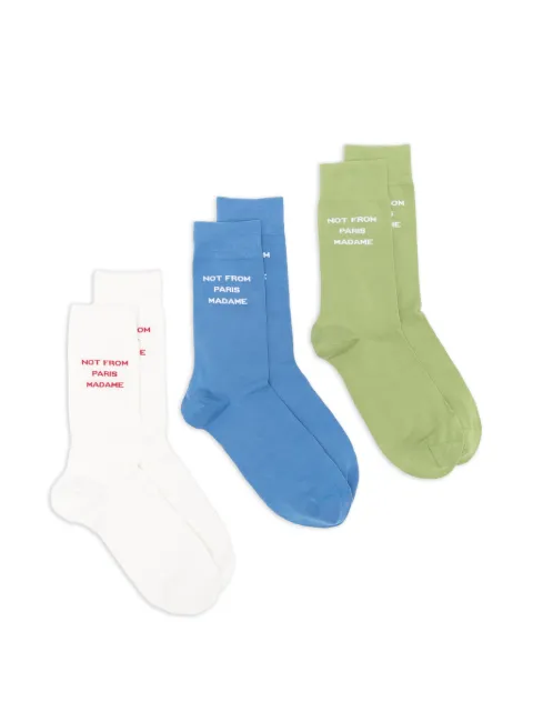 Drôle De Monsieur lettering socks Blue KSK101CO024MULTICOLOR