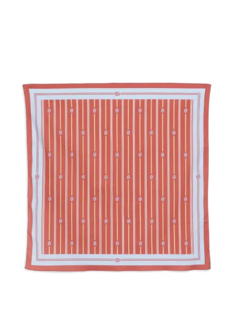 Drôle De Monsieur striped logo scarf Red KBA021CO128DRD