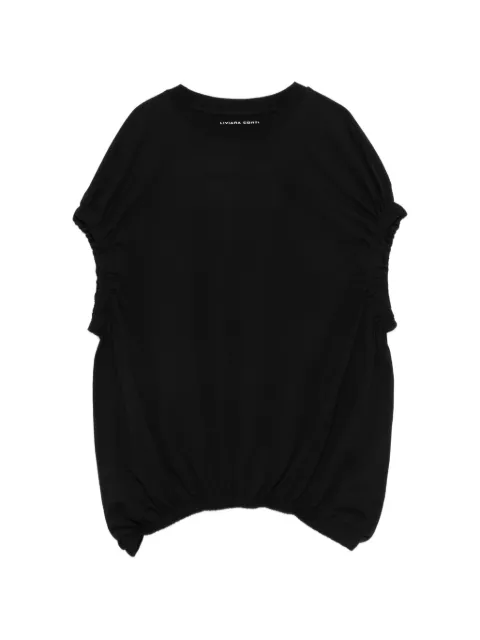 Liviana Conti gathered T-shirt Black F6SW67