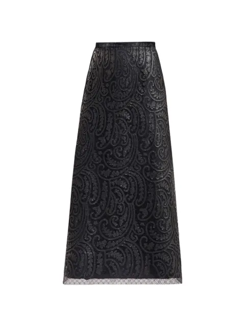 Gemy Maalouf paisley patterned midi skirt Black GMCP267846SS