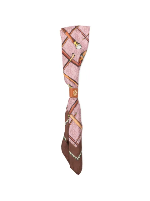 Drôle De Monsieur buckle print silk scarf Pink KBA026SE007OPI