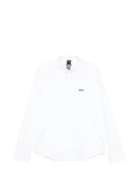 BOSS logo-embroidered shirt White 50555946