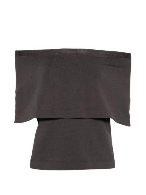 Liviana Conti Crystal layered strapless top Brown F6SA05