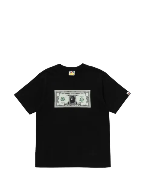 A BATHING APE® dollar-print T-shirt Black 001TEM301306M