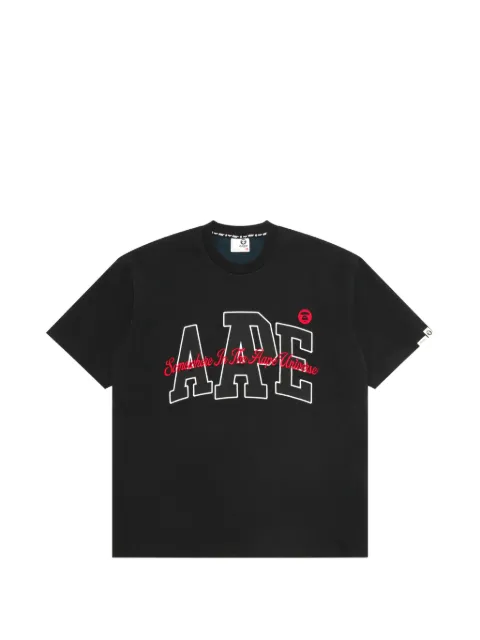 AAPE BY *A BATHING APE® logo-embroidered T-shirt Black ATE1853XXQ