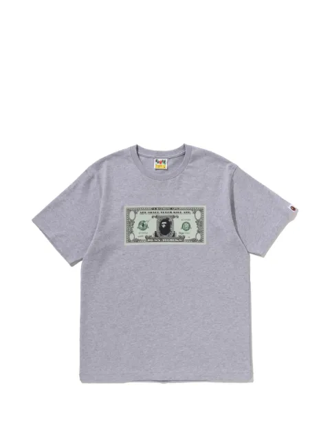 A BATHING APE® dollar-print T-shirt Grey 001TEM301306M