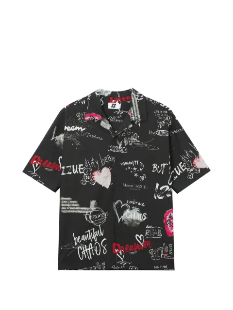 izzue print short-sleeve shirt Black IZXSRM00414X