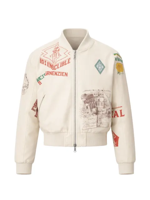 Marine Serre regenerated printed bomber jacket Neutrals UJA062AUWOV0009