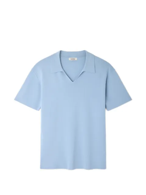 SANDRO stretch knit polo shirt Blue SHPTR00759