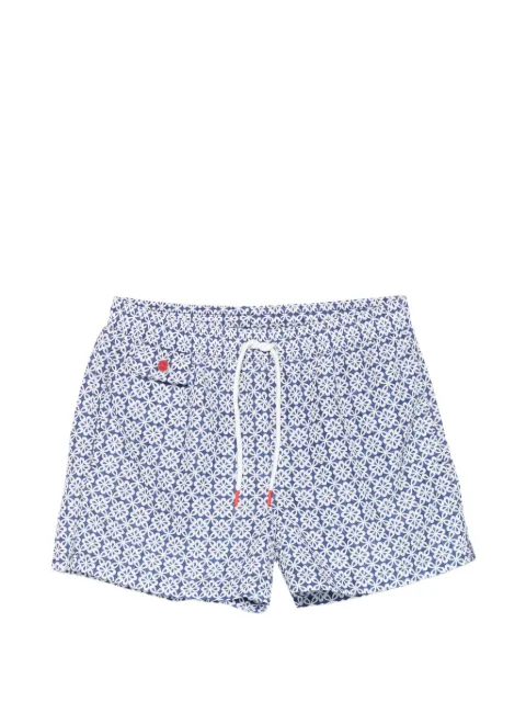Kiton floral-print swim shorts Blue UCOM2CK0743H82