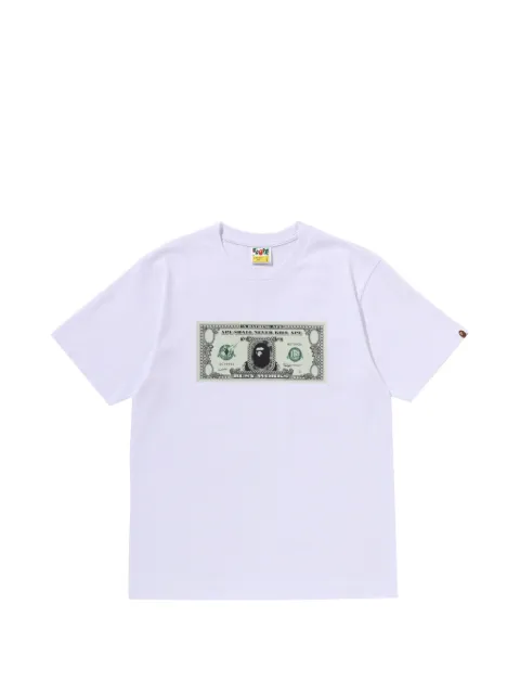 A BATHING APE® dollar-print T-shirt White 001TEM301306M