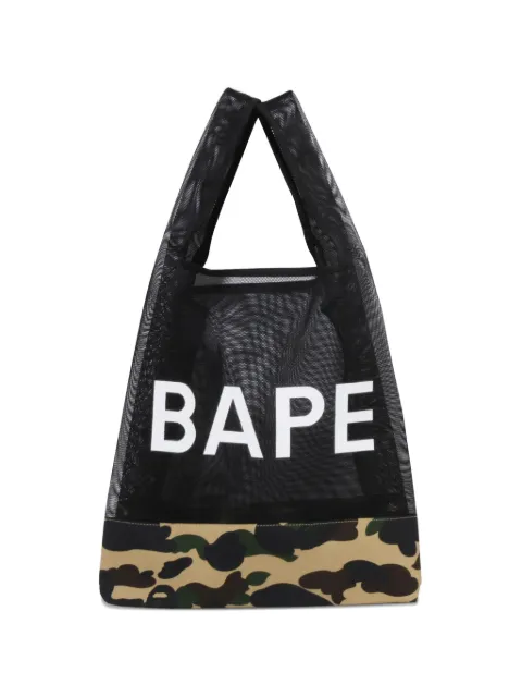 A BATHING APE® camouflage-print mesh-panelled tote bag Black 001BAM301009M