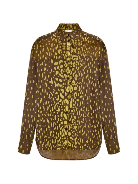 Ferragamo devoré georgette shirt Brown 793946
