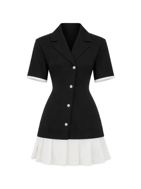 Manière De Voir Baya tailored cinch waist pleated blazer dress Black WMN4418