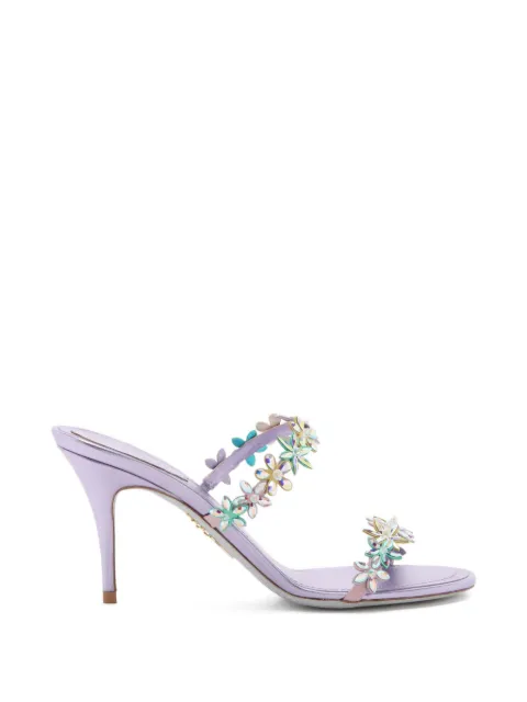 René Caovilla Eva floral-detail heeled sandals Purple C12721080RN01Y386