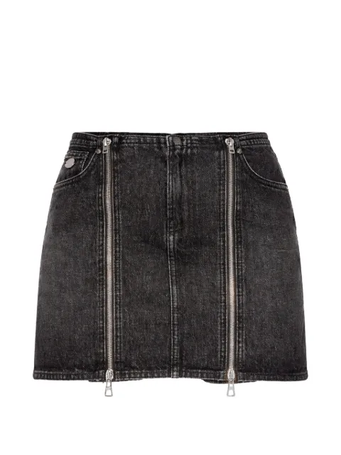 Jean Paul Gaultier denim zipped mini skirt Black 2504WSK023D01606