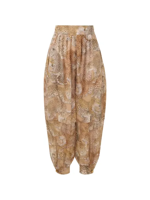 ZIMMERMANN leopard silk trousers Neutrals 6971PC261