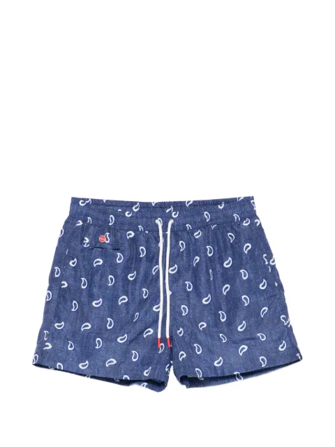 Kiton paisley-print swim shorts Blue UCOM2CK0743H87