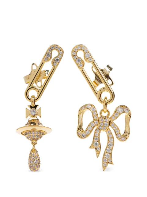 Vivienne Westwood safety-pin bow-pendant earrings Gold 6202017B02