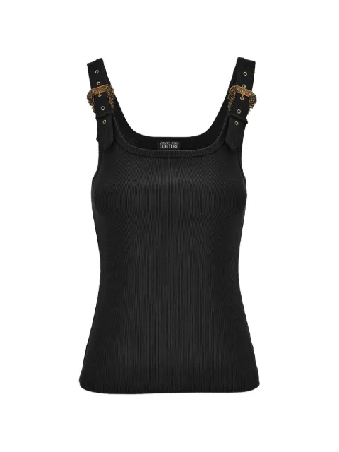 Versace Jeans Couture ribbed-knit buckle tank top Black 80HAM619J0198