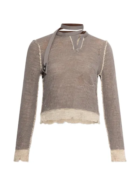 Diesel M-Dracarina frayed knitted sweater Neutrals A237210EGEG