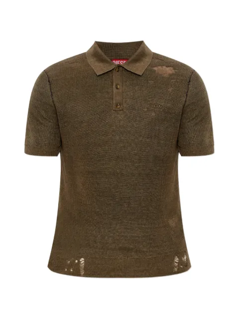 Diesel K-Danny distressed polo shirt Brown A239070DDBN