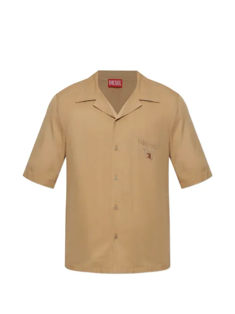 Diesel S-Ketlir embroidered short-sleeve shirt Neutrals A236410LJCL