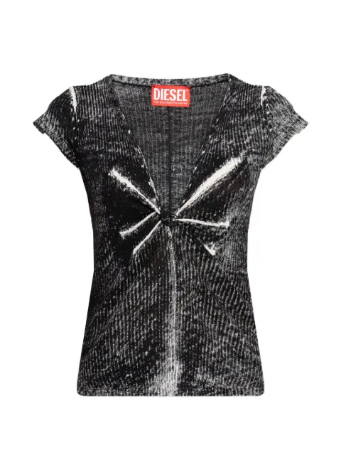 Diesel knotted V-neck T-shirt Black A215380IKCL