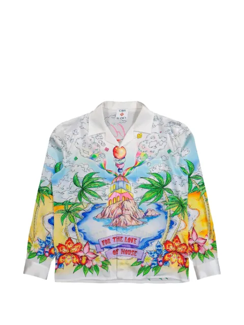 Casablanca Better Days cuban-collar printed long-sleeve shirt White MSS2600602