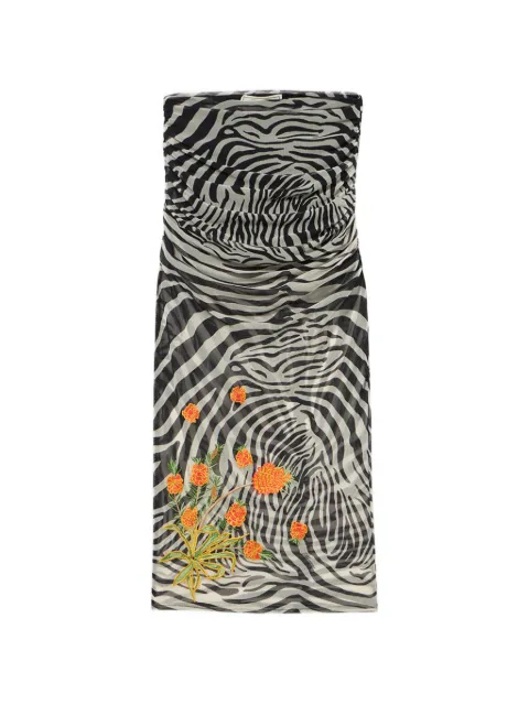 Blumarine zebra-print embroidered skirt Black 2G283A