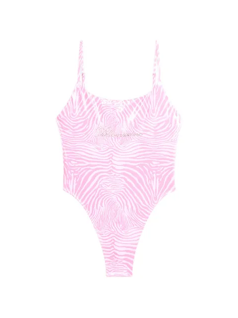 Blumarine zebra-print swimsuit Pink 2D039A