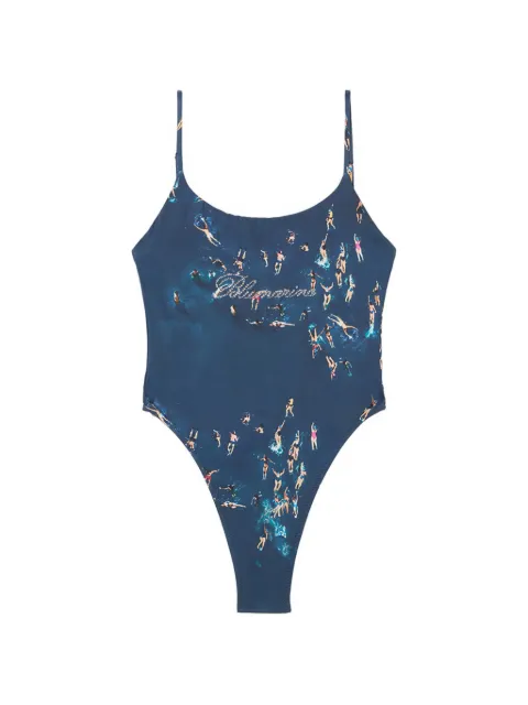 Blumarine swimmers-print swimsuit Blue 2D032A