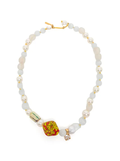 Wales Bonner Cherish necklace Neutrals US24NK02350DIAMONDGHANABEAD