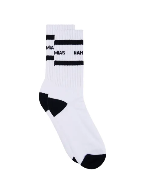 Nahmias striped socks White Y2A1G17001