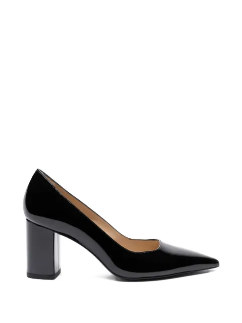Stuart Weitzman Power block-heel pointed pumps Black SK342PATBLK
