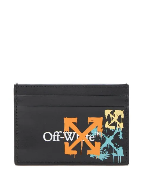 Off-White Bookish Arrow Spray card case Black OMND089S26LEA0011084