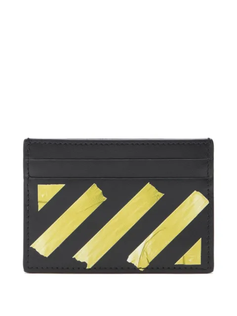Off-White diagonal-tape card case Black OMND079S26LEA0021016