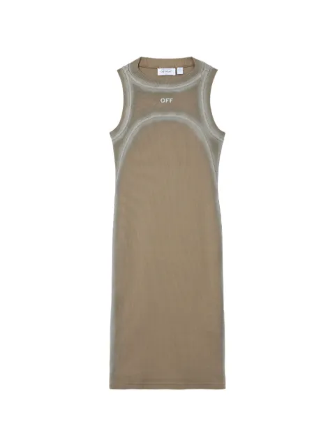 Off-White logo-stamp round-neck dress Brown 2DB57FS26JER001W282