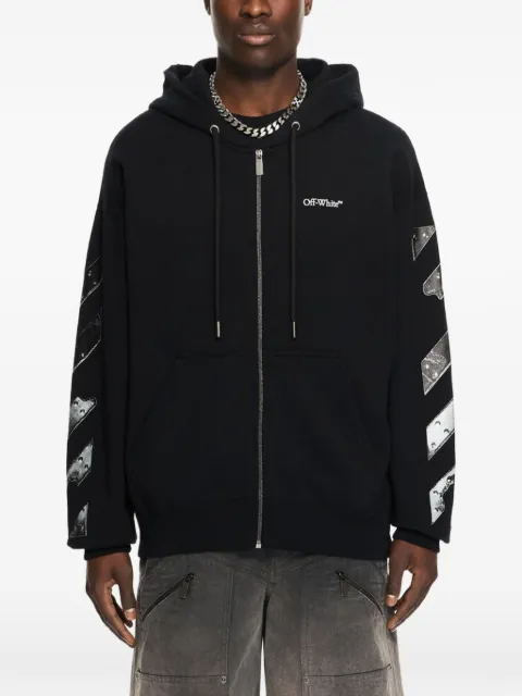 Off-White Metal Arrow zip-up hoodie Black 44MBE015S26F001001