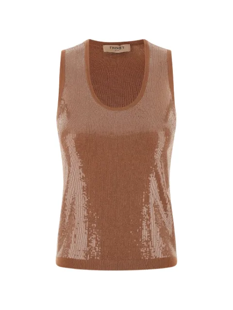 TWINSET sequin-embellished top Brown 261TP330113168