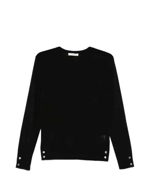 IVORY PARIS buttoned crew-neck sweater Black MW25QD100YM
