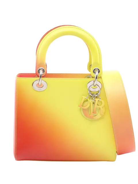 Christian Dior Pre-Owned 2010-2026 Medium Ombre Calfskin Lady Dior satchel Yellow HHY6DUQQ22TE2RXO