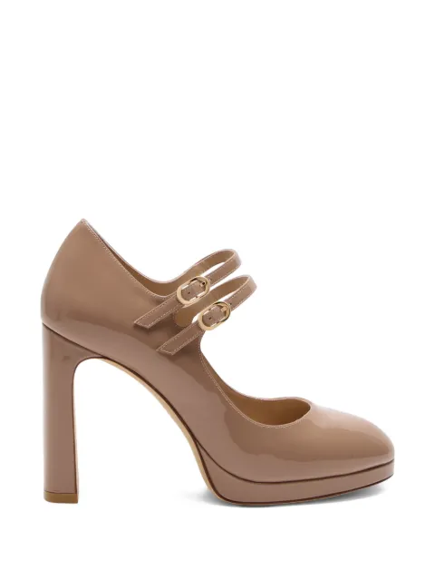 Stuart Weitzman Babette Mary Jane platform double-strap sandals Neutrals SM967PAT
