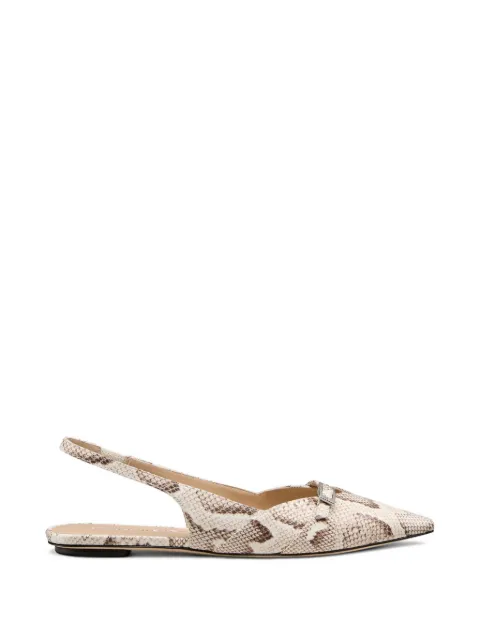 Stuart Weitzman Georgie snake-print slingback pumps Neutrals SM976MOCCRM