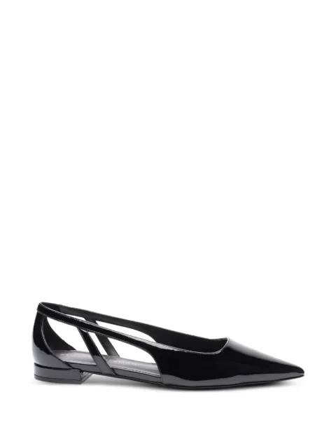 Stuart Weitzman power cutout pointed loafers Black SM479PATBLK
