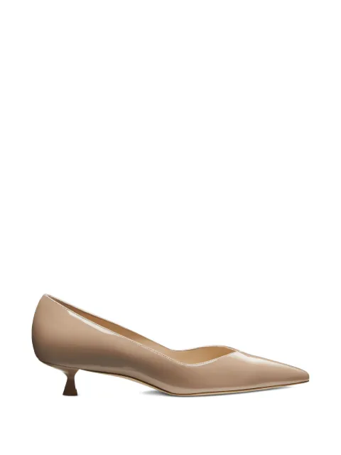 Stuart Weitzman Eva v-cut pointed heeled pumps Neutrals SG893PATFWN