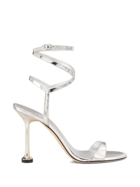 Stuart Weitzman Nudistini Wrap ankle-strap heeled sandals Silver SM911LSPSLV